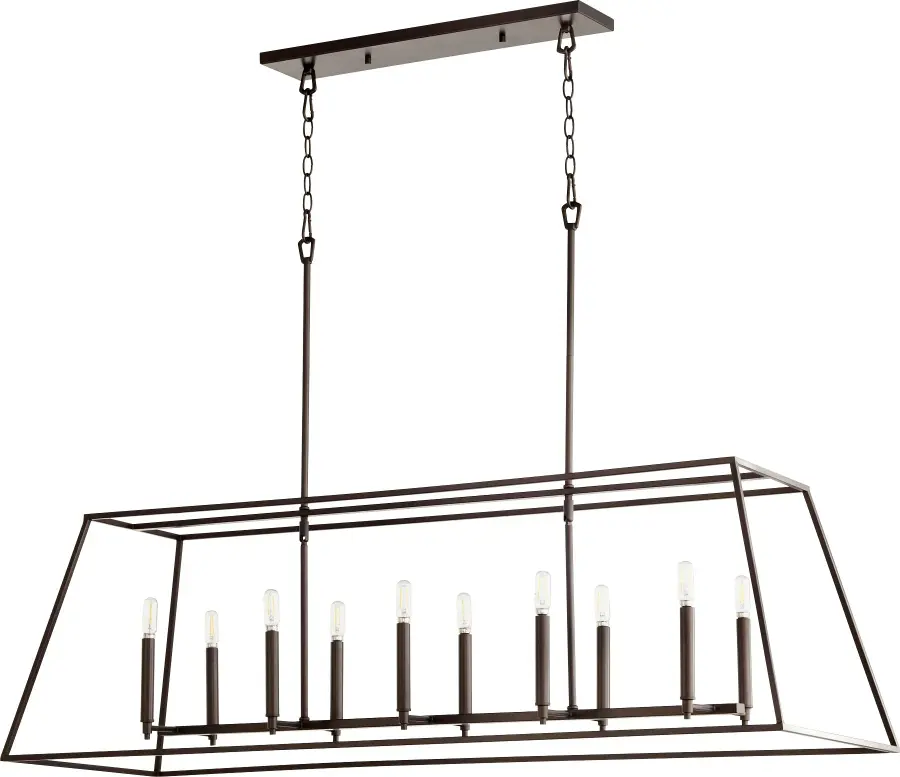 Gabriel 10-Light Linear Pendant in Oiled Bronze - Image 1