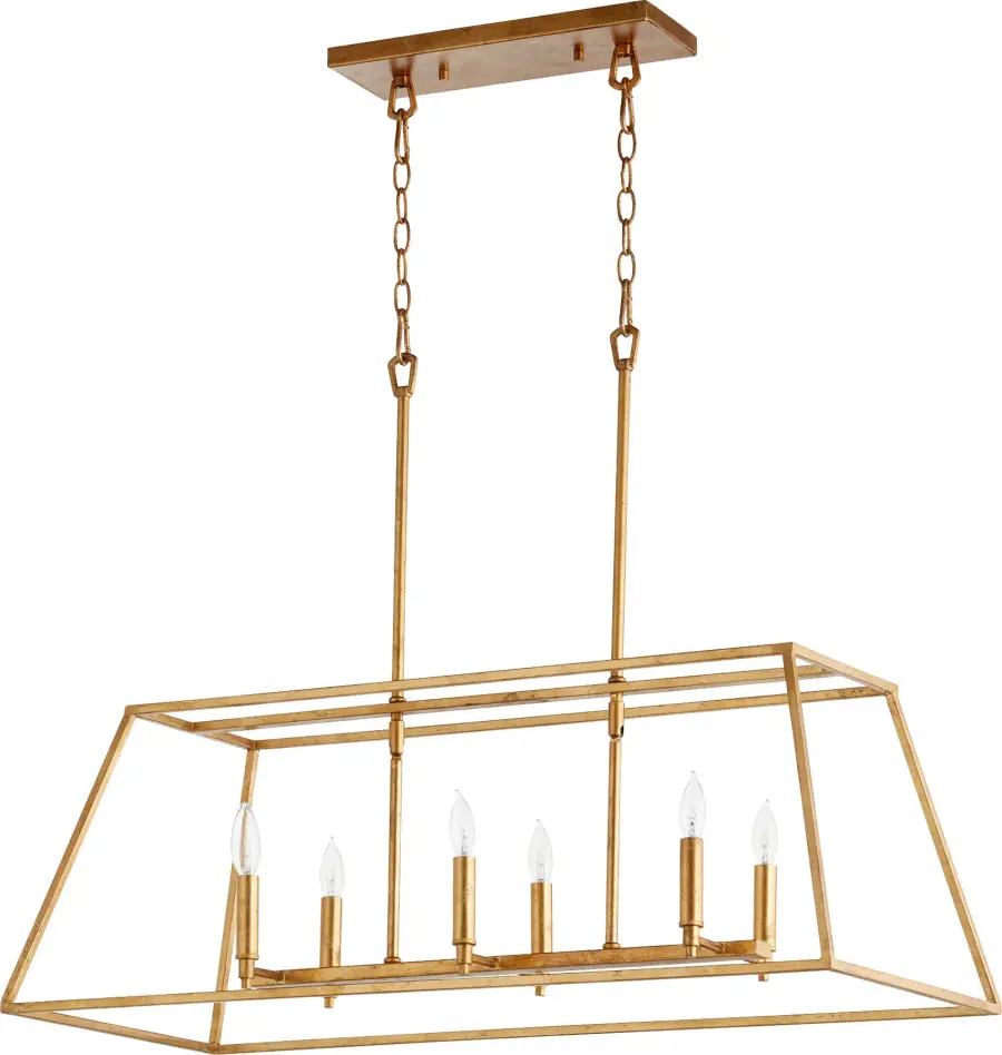 Gabriel 6-Light Linear Pendant in Gold Leaf - Image 1