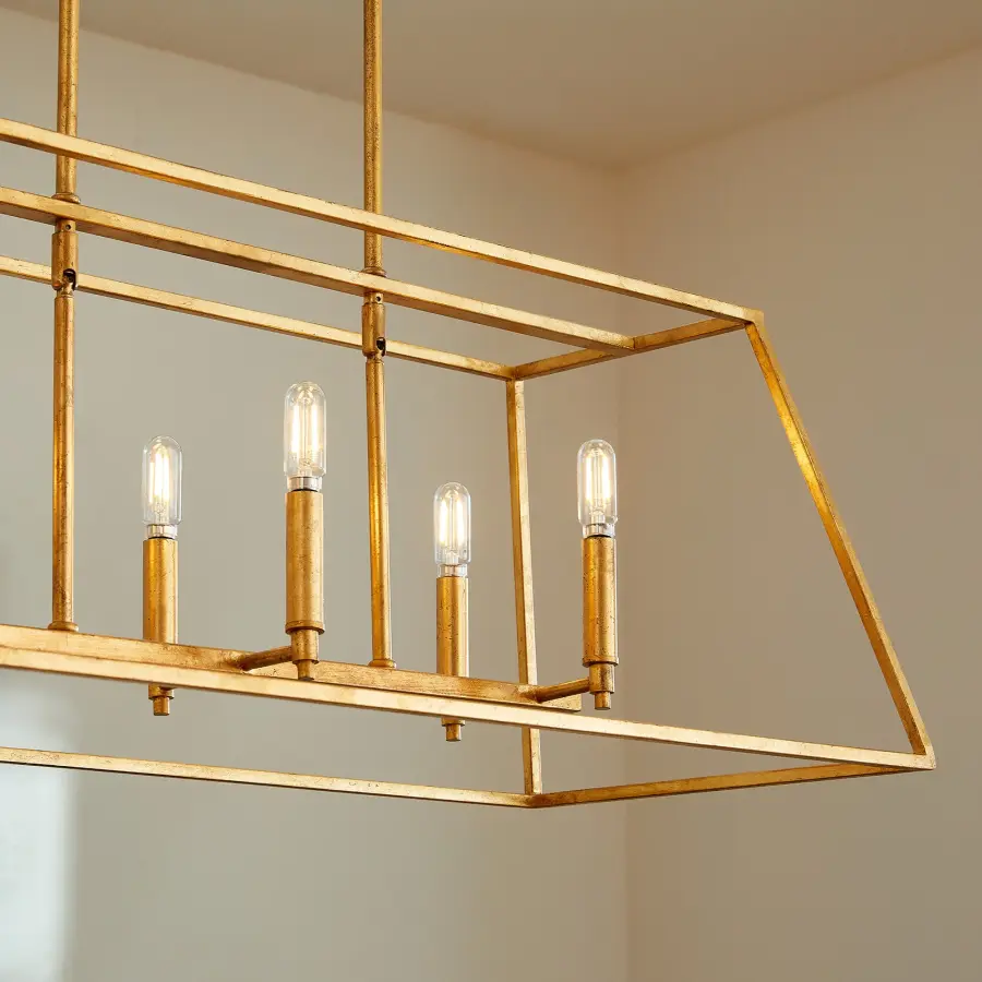 Gabriel 6-Light Linear Pendant in Gold Leaf - Image 2