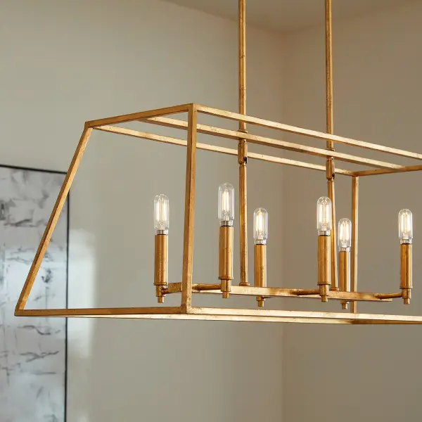 Gabriel 6-Light Linear Pendant in Gold Leaf - Image 3