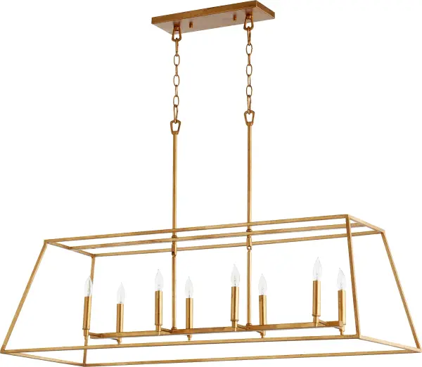 Gabriel 8-Light Linear Pendant in Gold Leaf