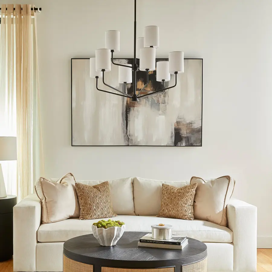 Harmony 9-Light Chandelier in Matte Black - Image 9
