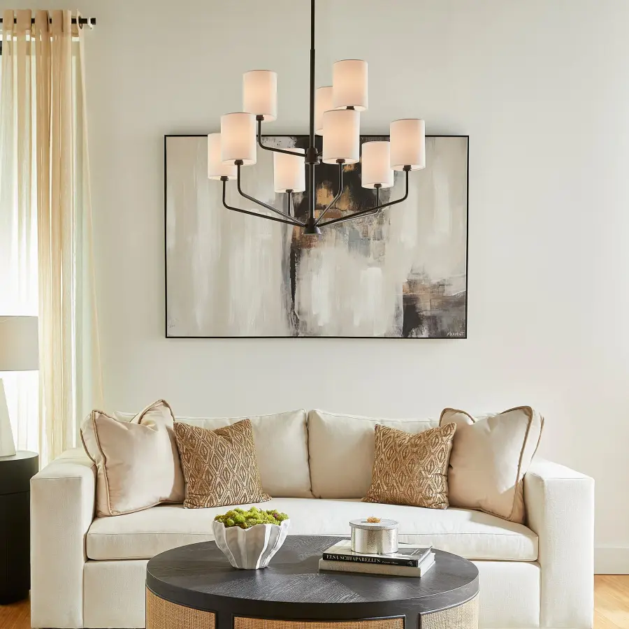 Harmony 9-Light Chandelier in Matte Black - Image 10