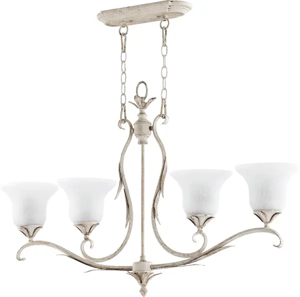 Classic 4-Light Island Fixture with Timeless White Finish