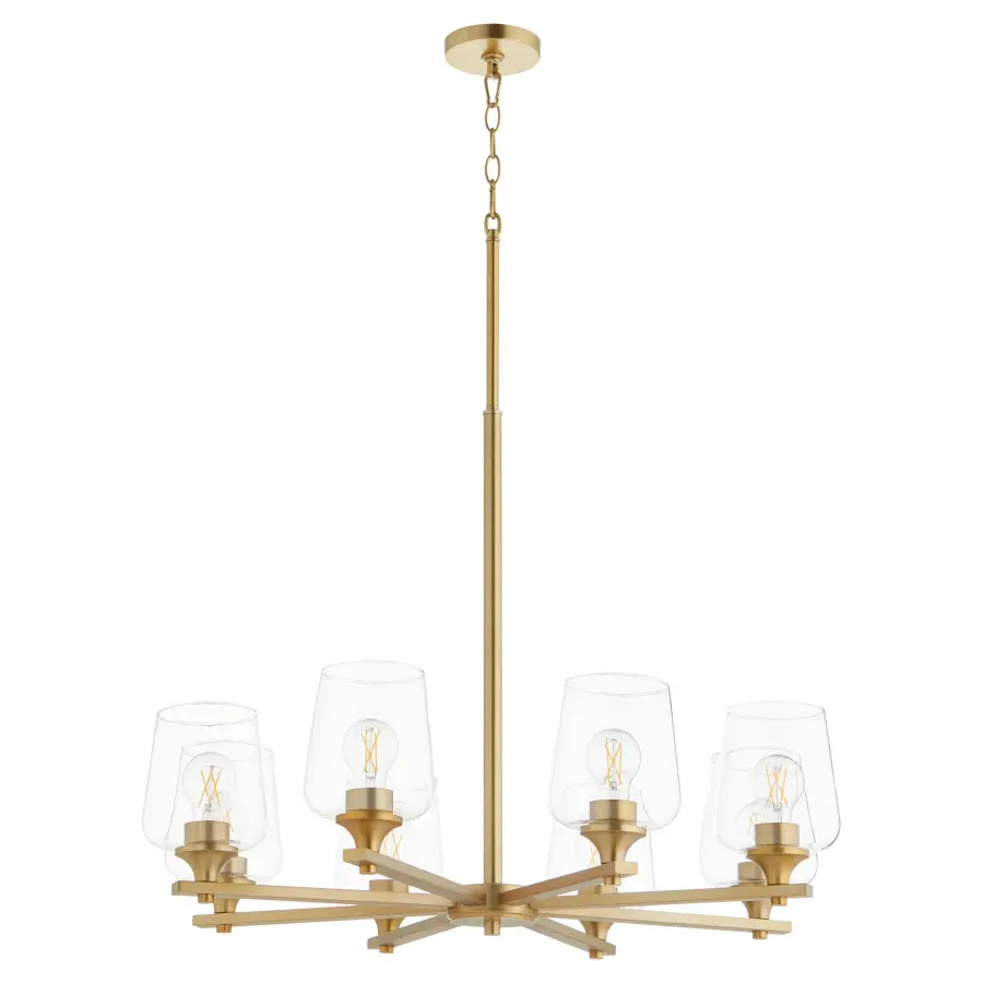 Veno 8-Light Chandelier in Aged Brass - Image 1