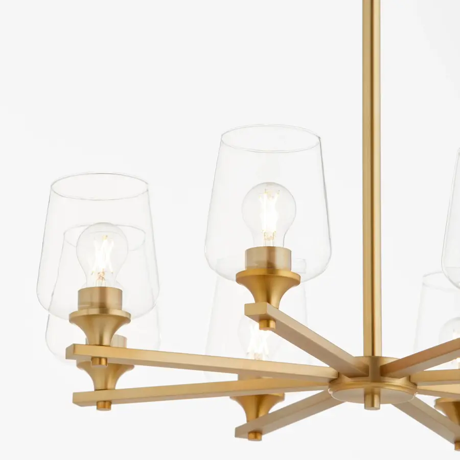 Veno 8-Light Chandelier in Aged Brass - Image 3