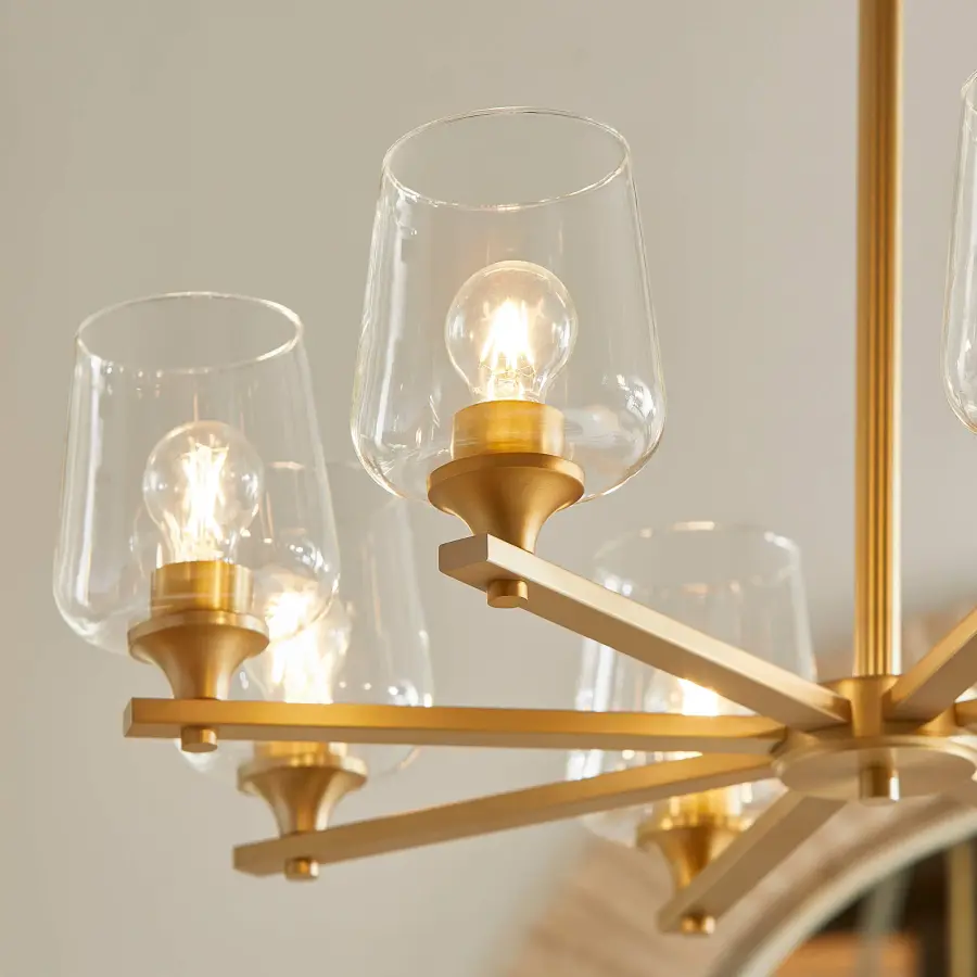 Veno 8-Light Chandelier in Aged Brass - Image 7