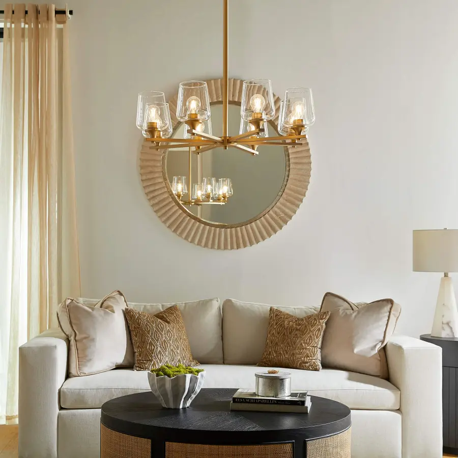Veno 8-Light Chandelier in Aged Brass - Image 9