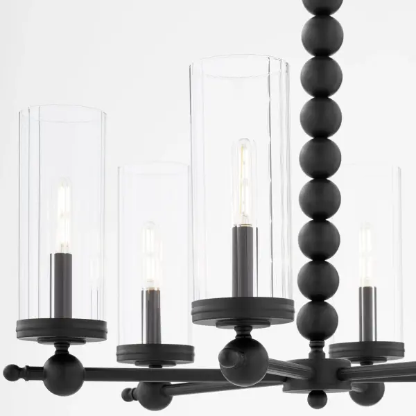 Lee Boulevard 6-Light Glass Chandelier in Matte Black - Image 3