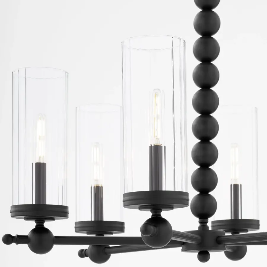 Lee Boulevard 6-Light Glass Chandelier in Matte Black - Image 3