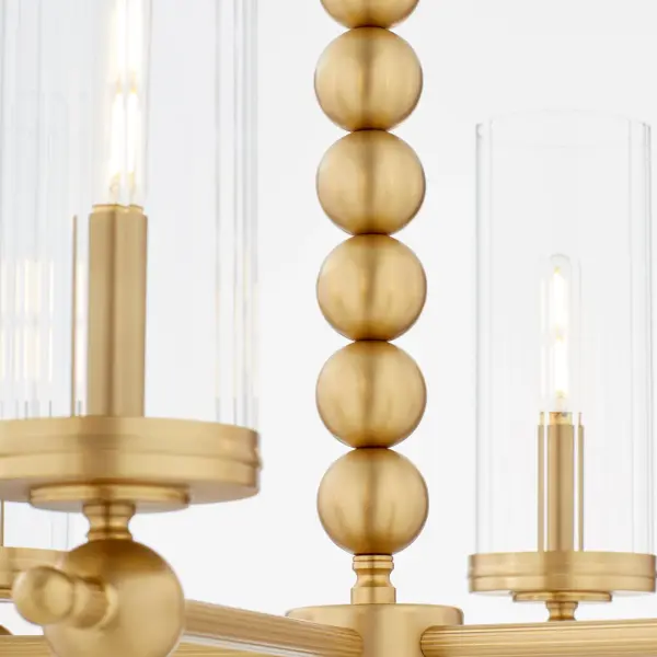 Lee Boulevard 6-Light Glass Chandelier in Aged Brass - Image 4