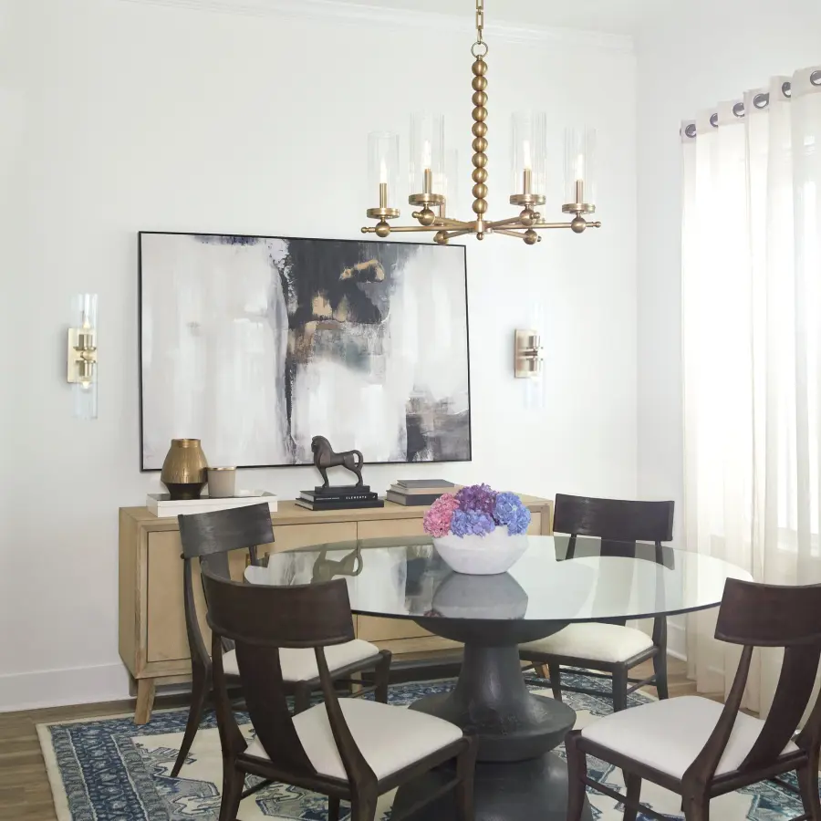 Lee Boulevard 6-Light Glass Chandelier in Aged Brass - Image 6
