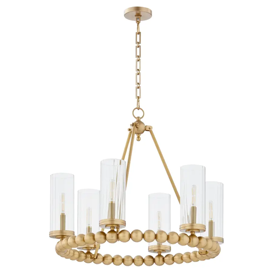Lee Boulevard 6-Light Ring Chandelier in Aged Brass - Image 1