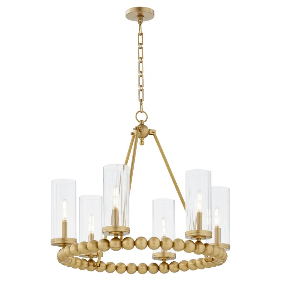 Lee Boulevard 6-Light Ring Chandelier in Aged Brass - Image 2