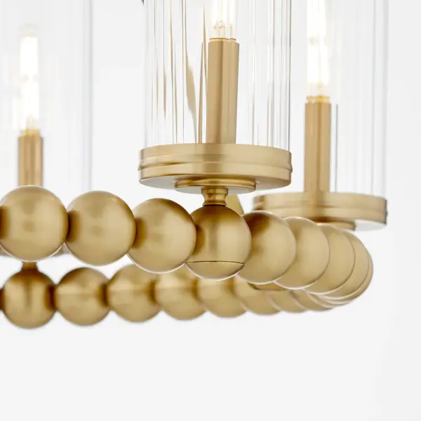 Lee Boulevard 6-Light Ring Chandelier in Aged Brass - Image 4