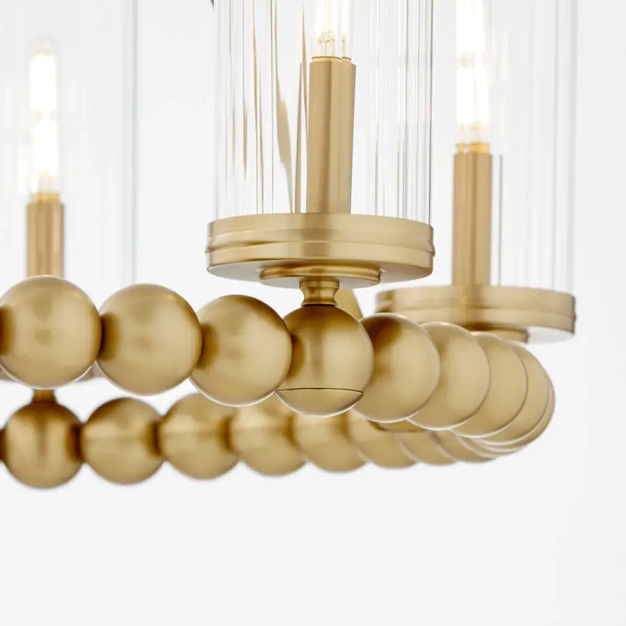 Lee Boulevard 6-Light Ring Chandelier in Aged Brass - Image 4
