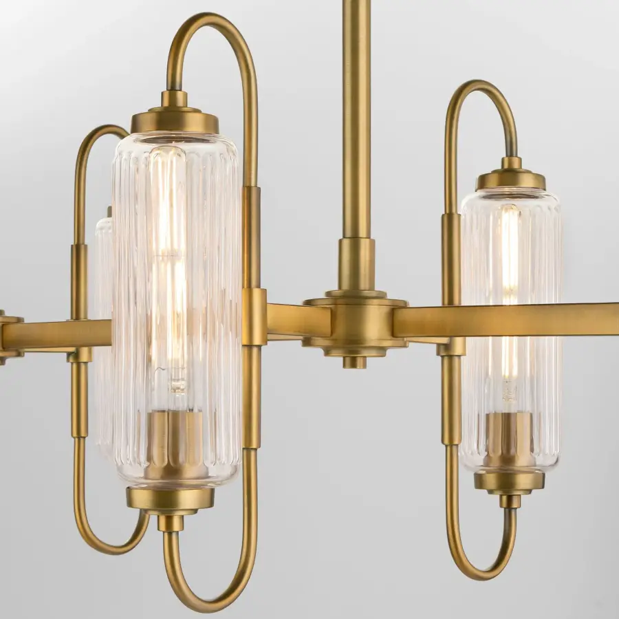 Whitmire 6-Light Linear Chandelier in Brushed Brass - Image 3