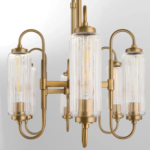 Whitmire 6-Light Linear Chandelier in Brushed Brass - Image 4