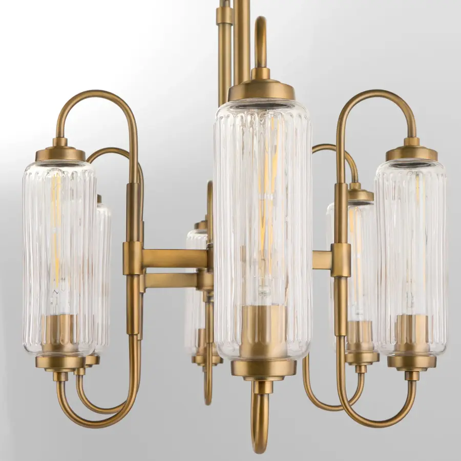 Whitmire 6-Light Linear Chandelier in Brushed Brass - Image 4