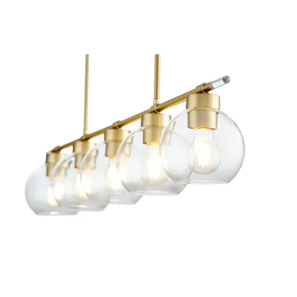 Volan 5-Light Linear Chandelier in Aged Brass - Image 2