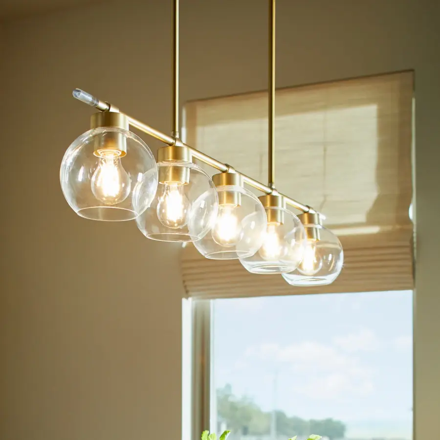 Volan 5-Light Linear Chandelier in Aged Brass - Image 3