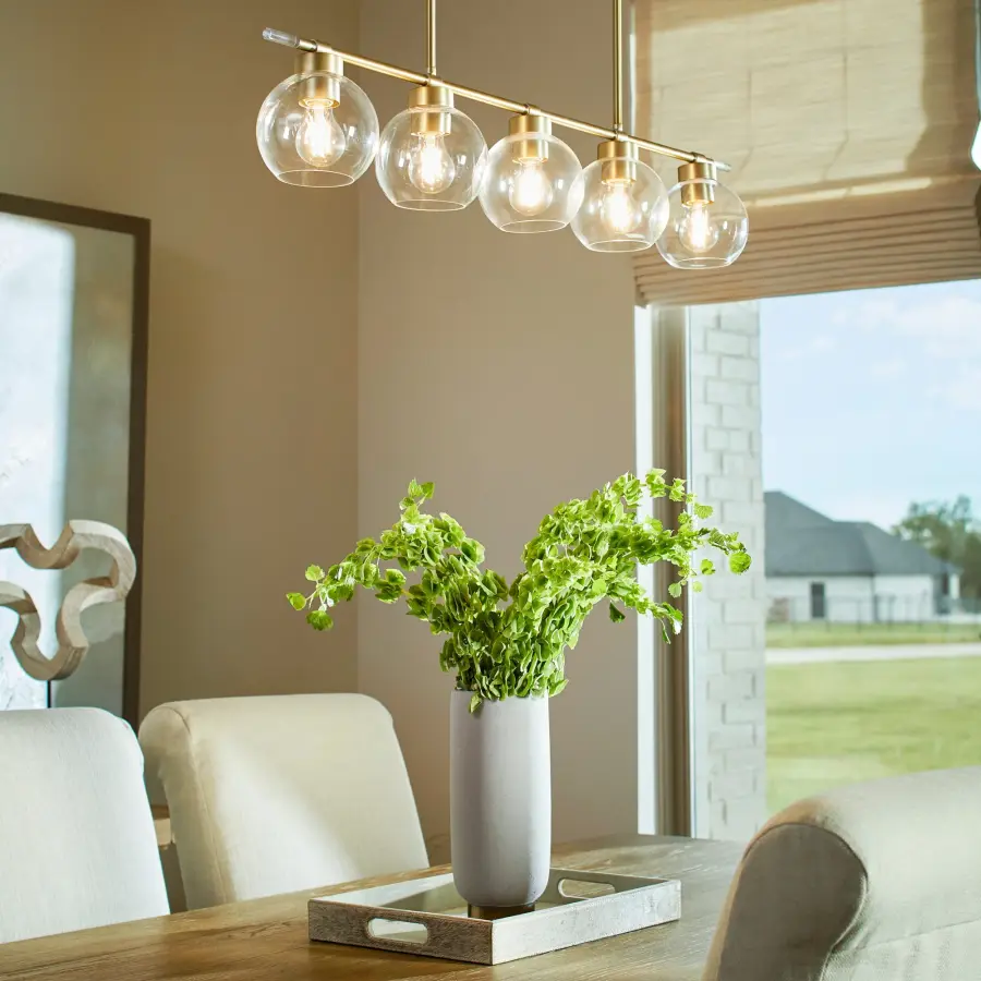 Volan 5-Light Linear Chandelier in Aged Brass - Image 4