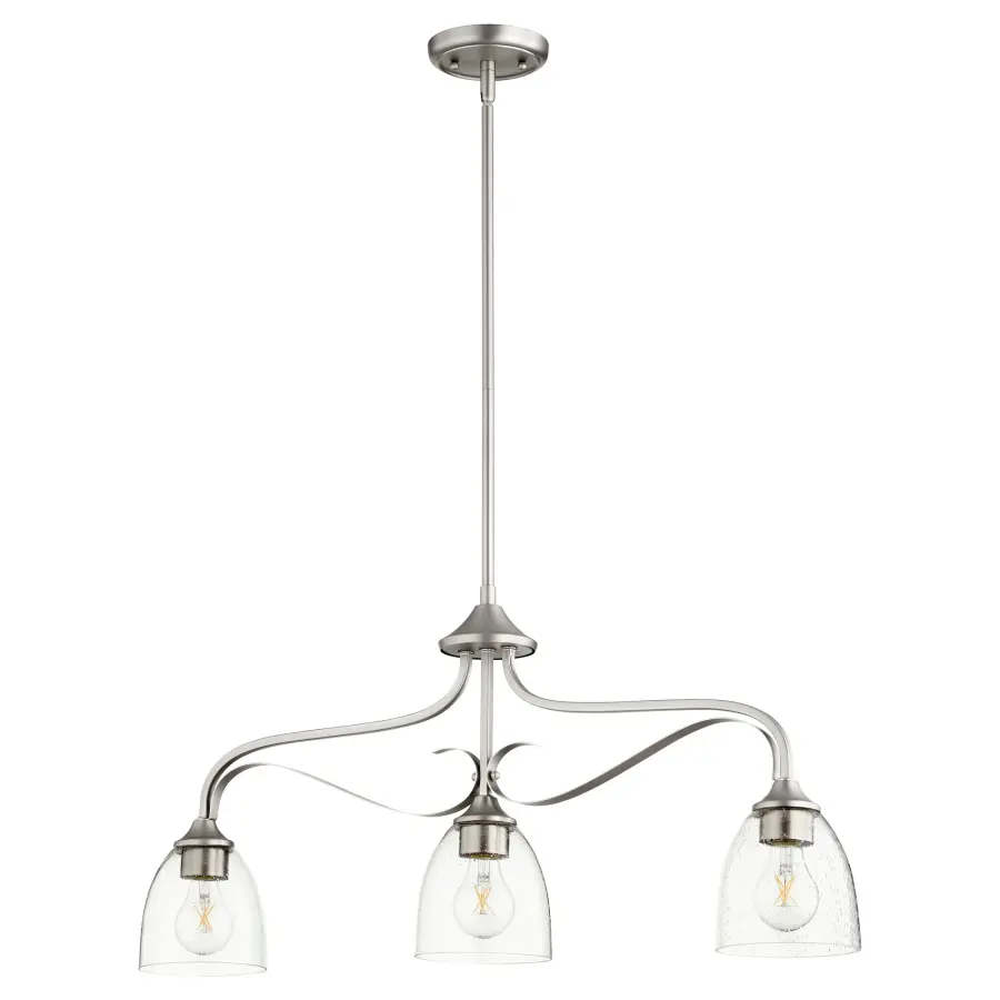Jardin 3-Light Transitional Linear Pendant in Satin Nickel - Image 1