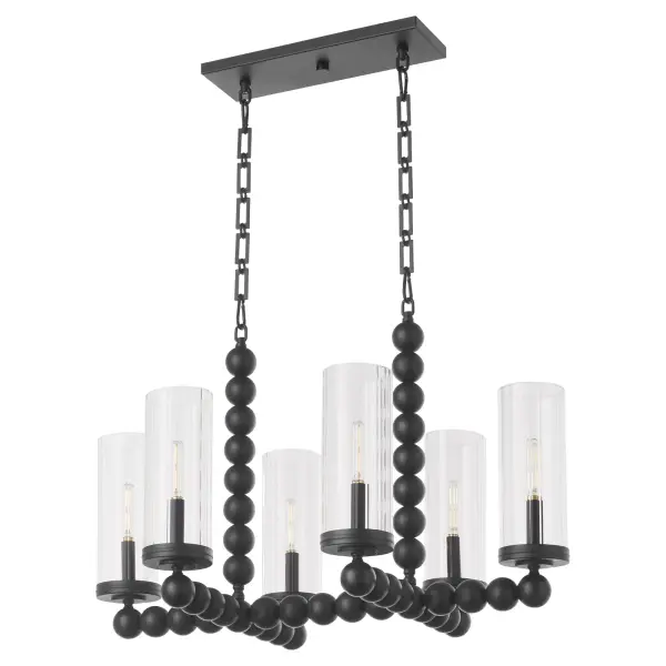 Lee Boulevard 6-Light Linear Chandelier in Matte Black - Image 2
