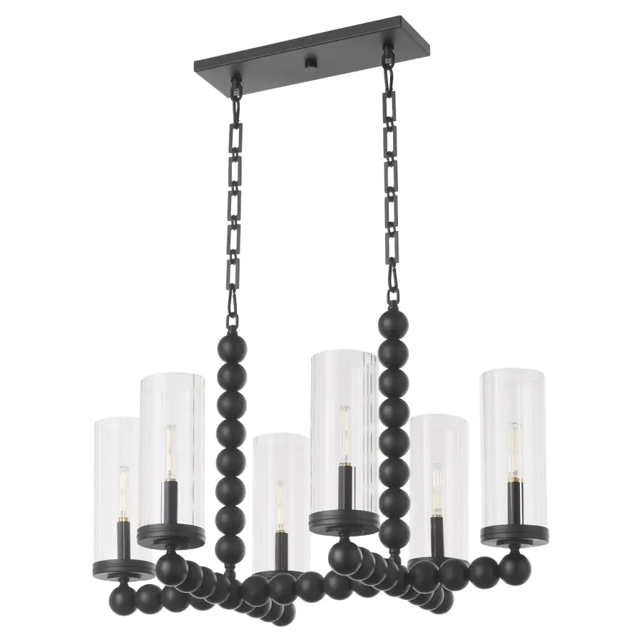 Lee Boulevard 6-Light Linear Chandelier in Matte Black - Image 2