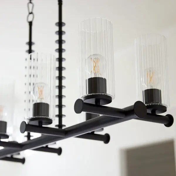 Lee Boulevard 6-Light Linear Chandelier in Matte Black - Image 4