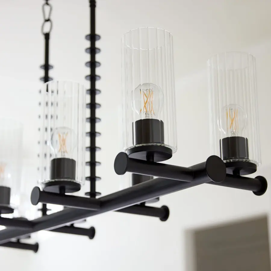 Lee Boulevard 6-Light Linear Chandelier in Matte Black - Image 4