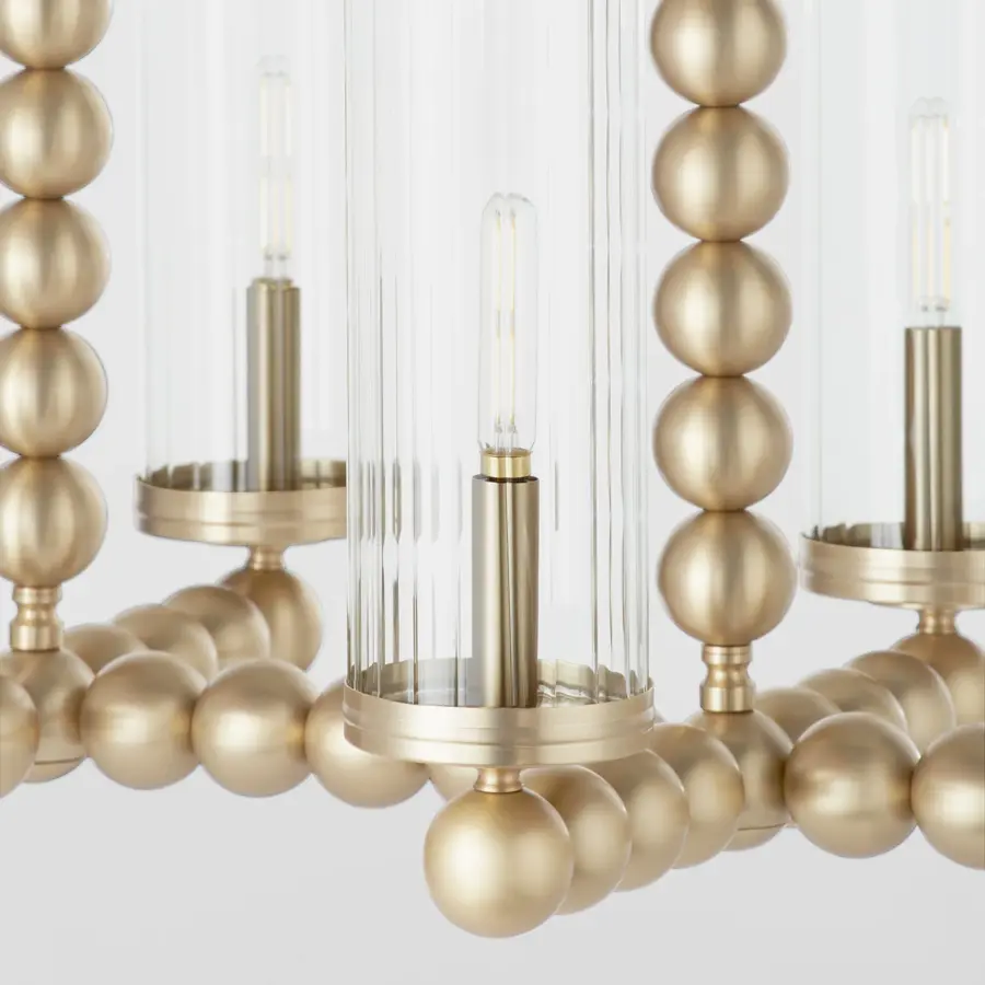 Lee Boulevard 6-Light Linear Chandelier in Aged Brass - Image 4