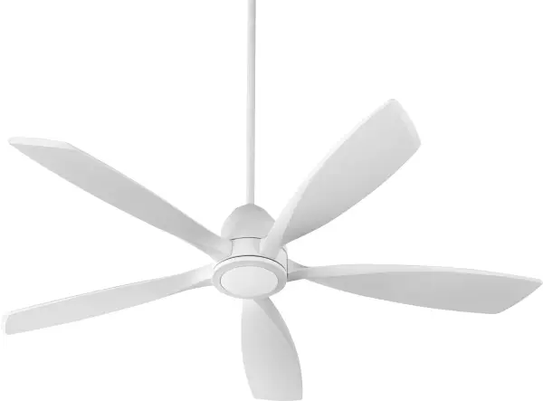 The Holt 56" ceiling fan combines contemporary design with exceptional performance. Its twisted blade design and studio white finish create a sculptural focal point while the DC motor delivers 5560 CFM of quiet, energy-efficient airflow across six speeds.