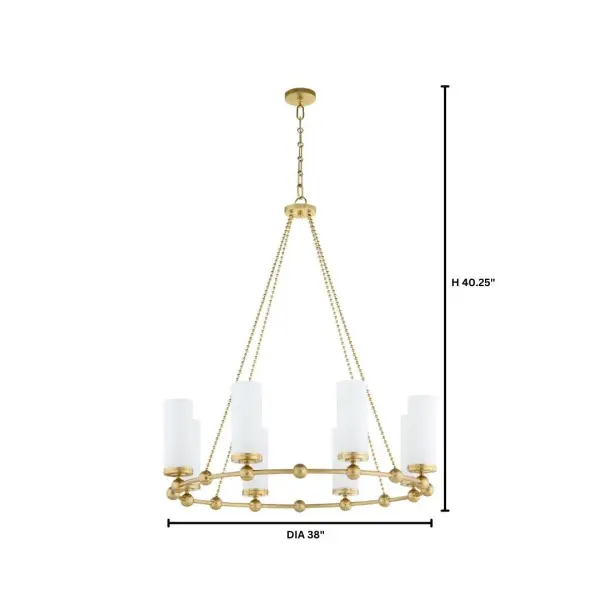 Lee Boulevard 8-Light Chandelier in Aged Brass - Image 6