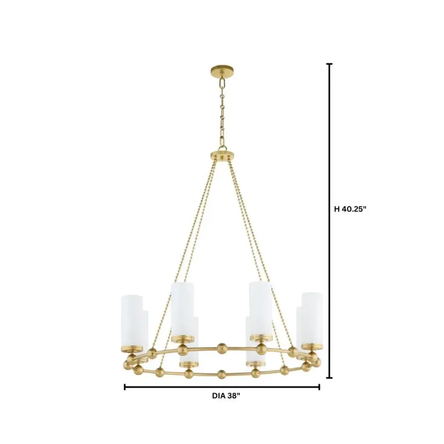 Lee Boulevard 8-Light Chandelier in Aged Brass - Image 6