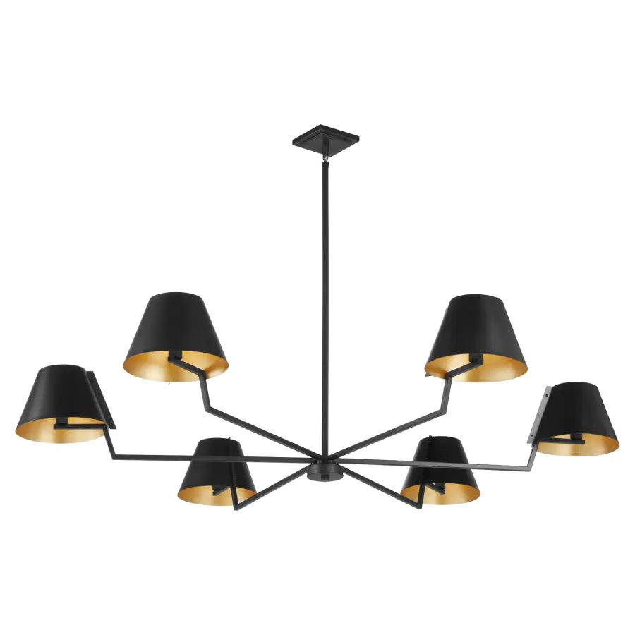 Bliss 60" 6-Light Chandelier in Matte Black - Image 2