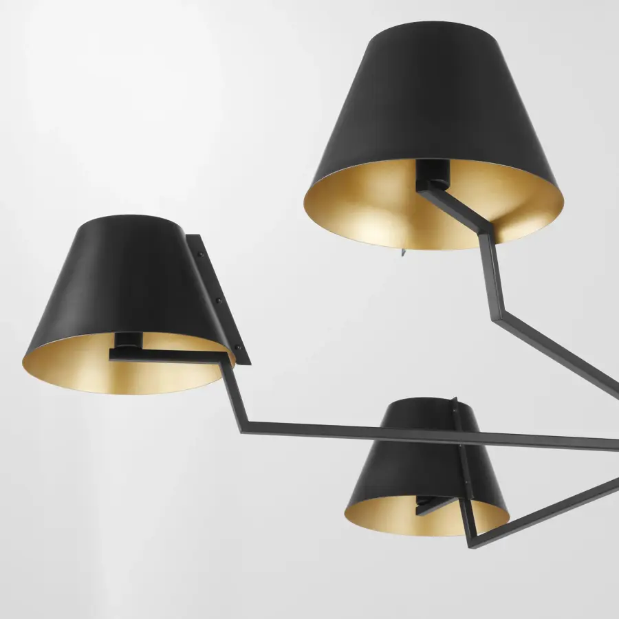Bliss 60" 6-Light Chandelier in Matte Black - Image 3