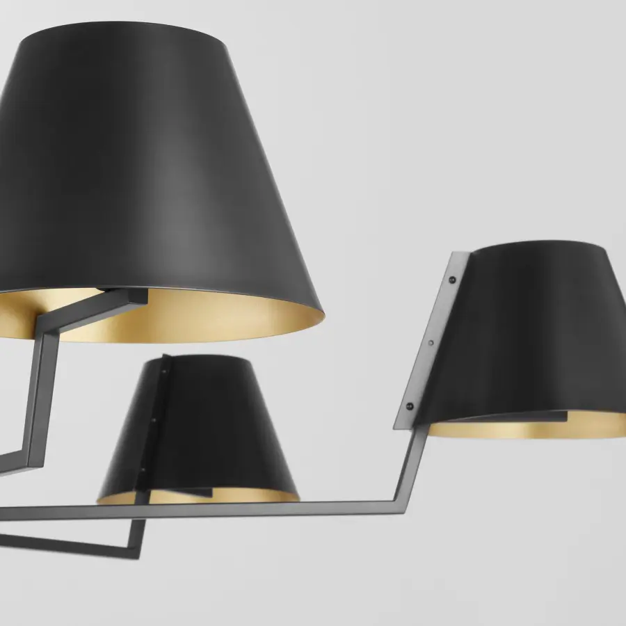 Bliss 60" 6-Light Chandelier in Matte Black - Image 4
