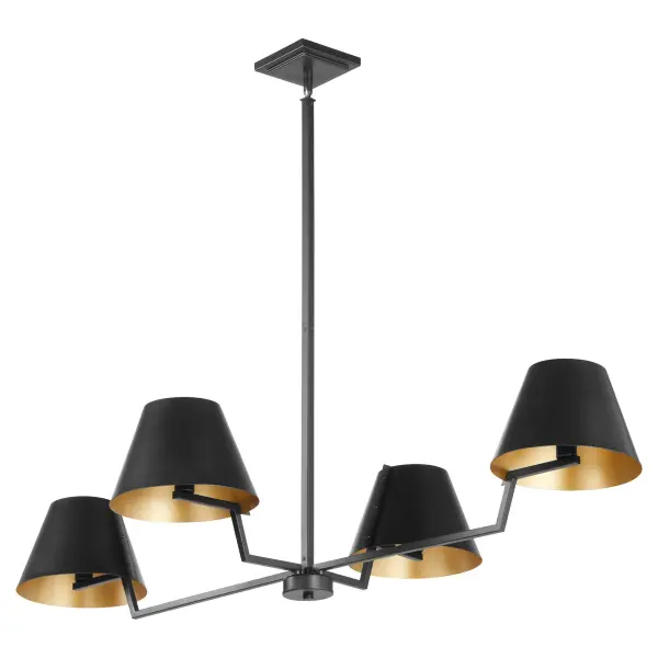 Bliss 50" 4-Light Linear Chandelier in Matte Black - Image 1