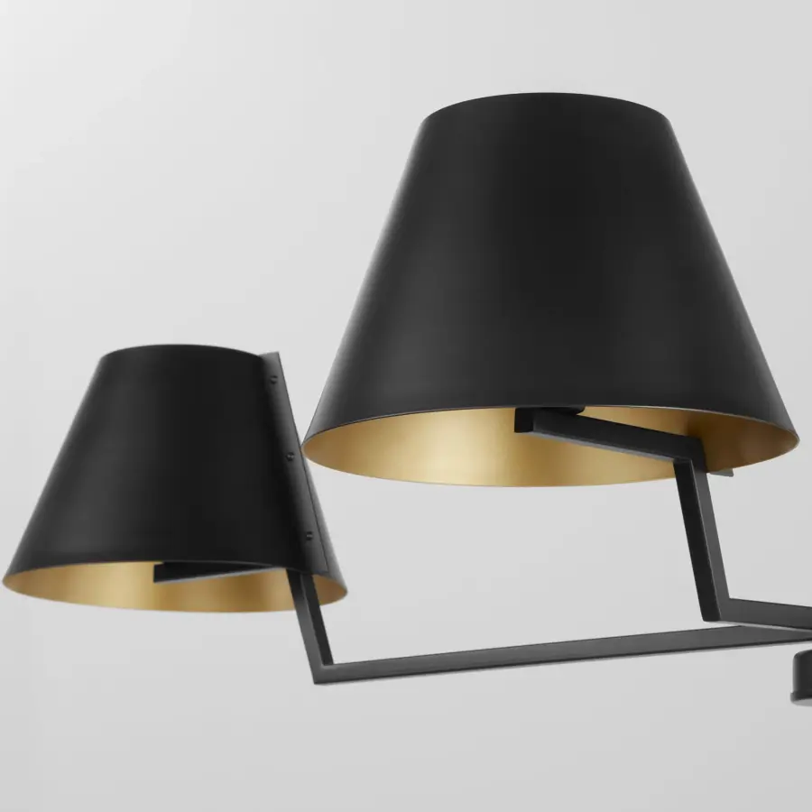 Bliss 50" 4-Light Linear Chandelier in Matte Black - Image 4