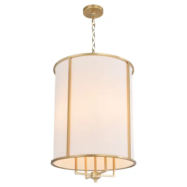 The Eldorado 18" entry light combines clean lines with subdued traditional details, featuring classic bobeches and right angles in a warm aged brass finish. Perfect for creating an elegant first impression. - alternate view