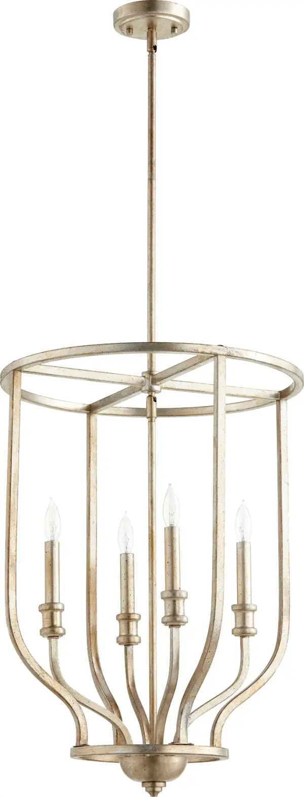 Richmond 4-Light Entry Pendant in Aged Silver Leaf