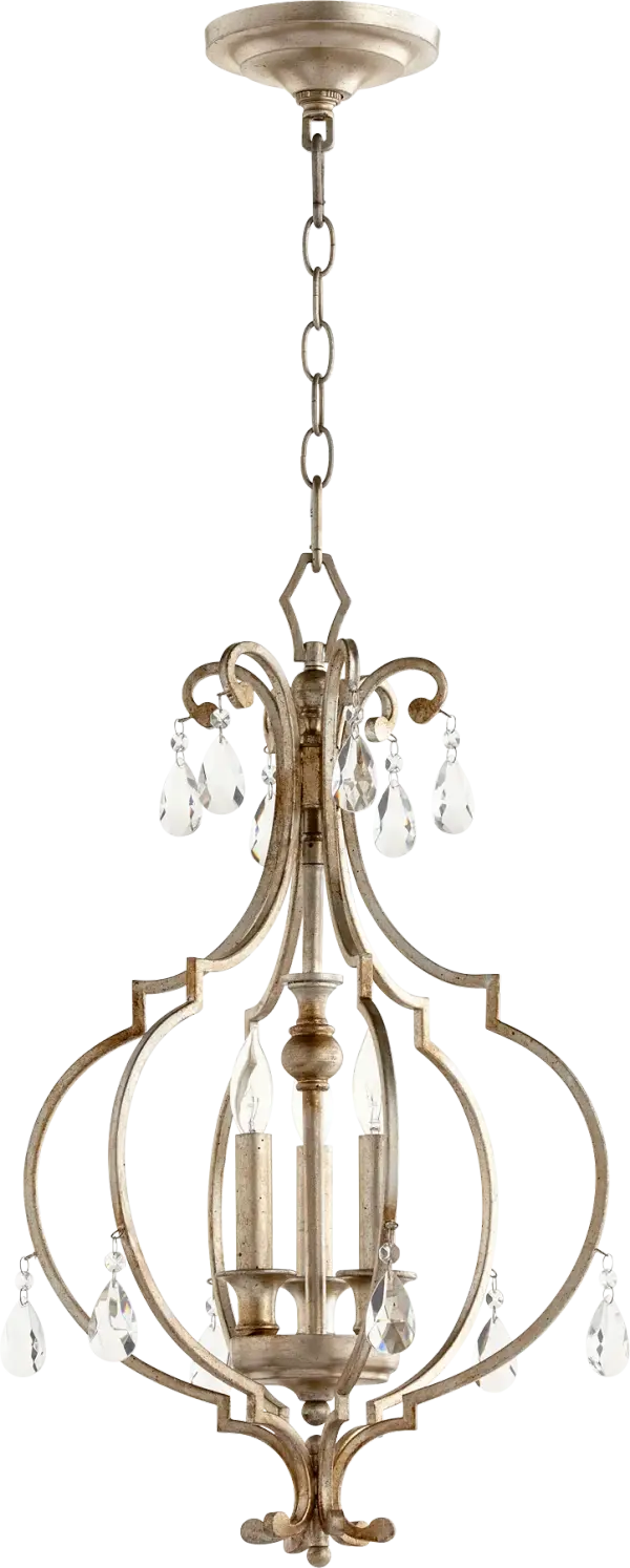 Ansley 3-Light Aged Silver Leaf Pendant - Image 2