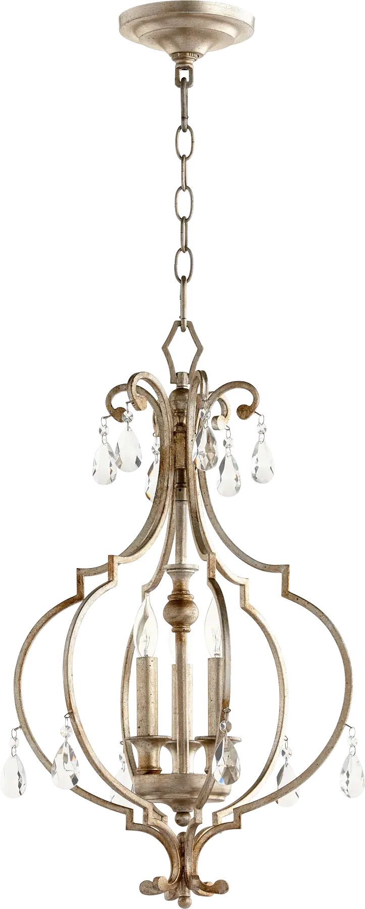 Ansley 3-Light Aged Silver Leaf Pendant - Image 2