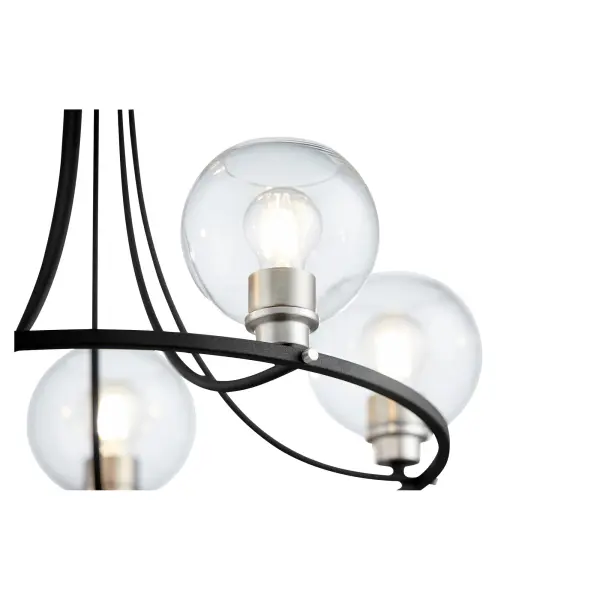 Clarion 5-Light Chandelier in Textured Black with Satin Nickel - Image 2