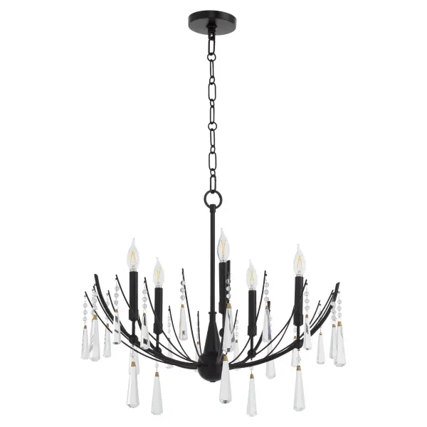 Bold U-Shaped Design Meets Crystal Elegance in Matte Black - Image 1