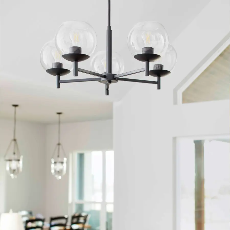 Lyon 5-Light Chandelier in Matte Black - Image 3