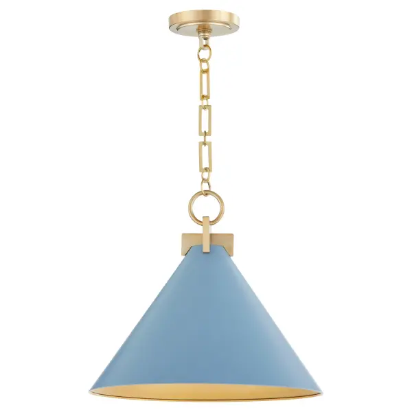 Bold Mid-Century Design with Striking Blue and Brass Contrast - Image 1