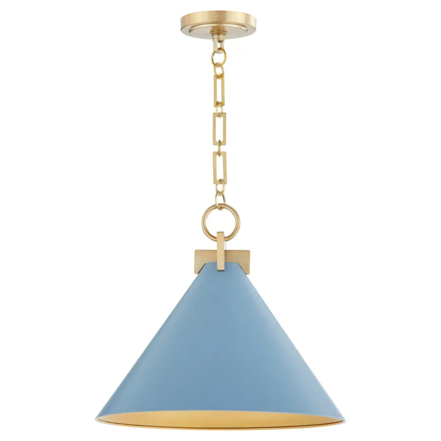 Bold Mid-Century Design with Striking Blue and Brass Contrast - Image 1