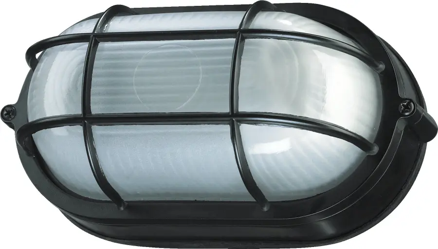 8" Black Ceiling Mount Bulkhead Light